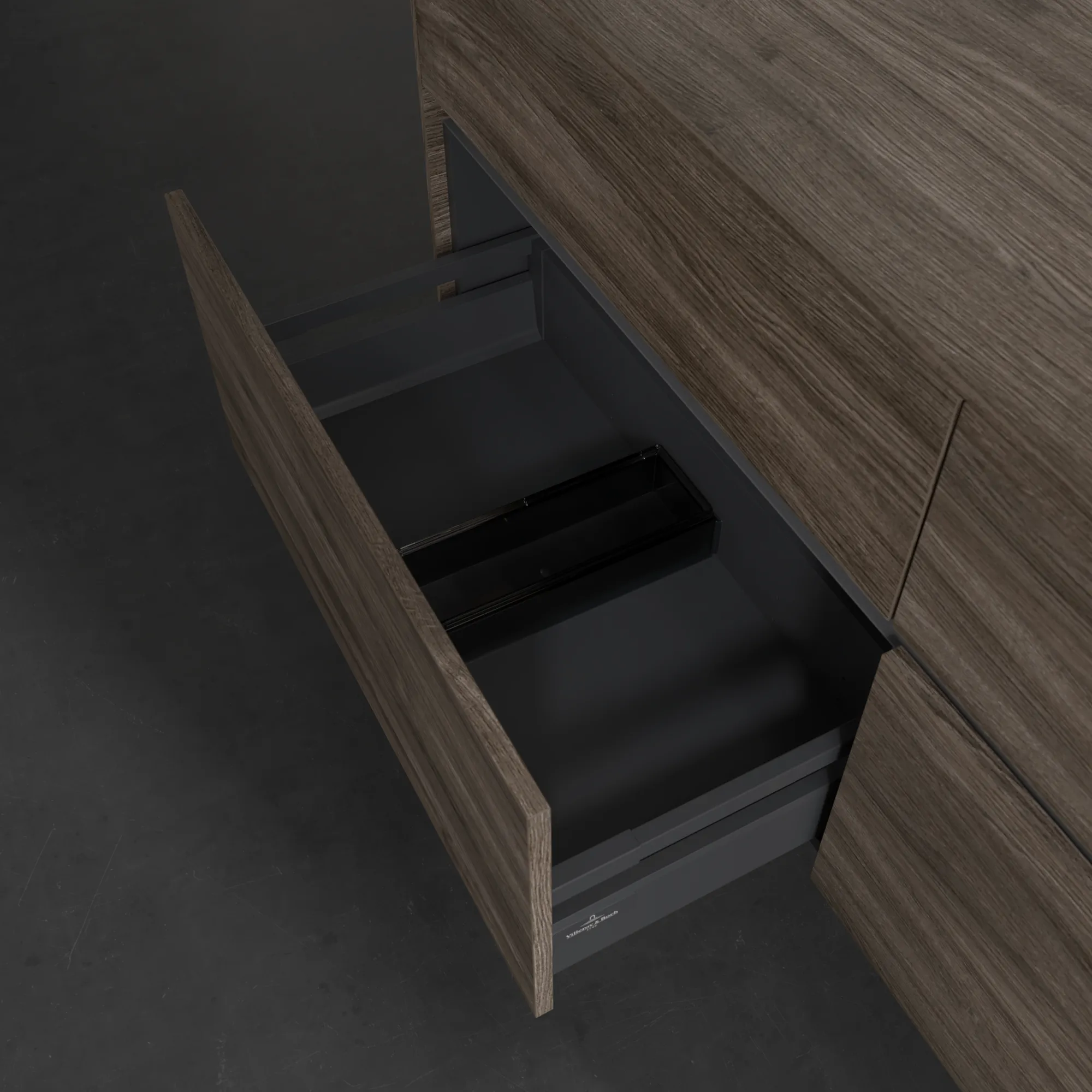 Villeroy & Boch Waschtischunterschrank „Collaro“ 1400 × 548 × 500 mm Stone Oak, ohne Beleuchtung, für Becken rechts Villeroy & Boch Waschtischunterschrank „Collaro“ 1400 × 548 × 500 mm Stone Oak, ohne Beleuchtung, für Becken rechts