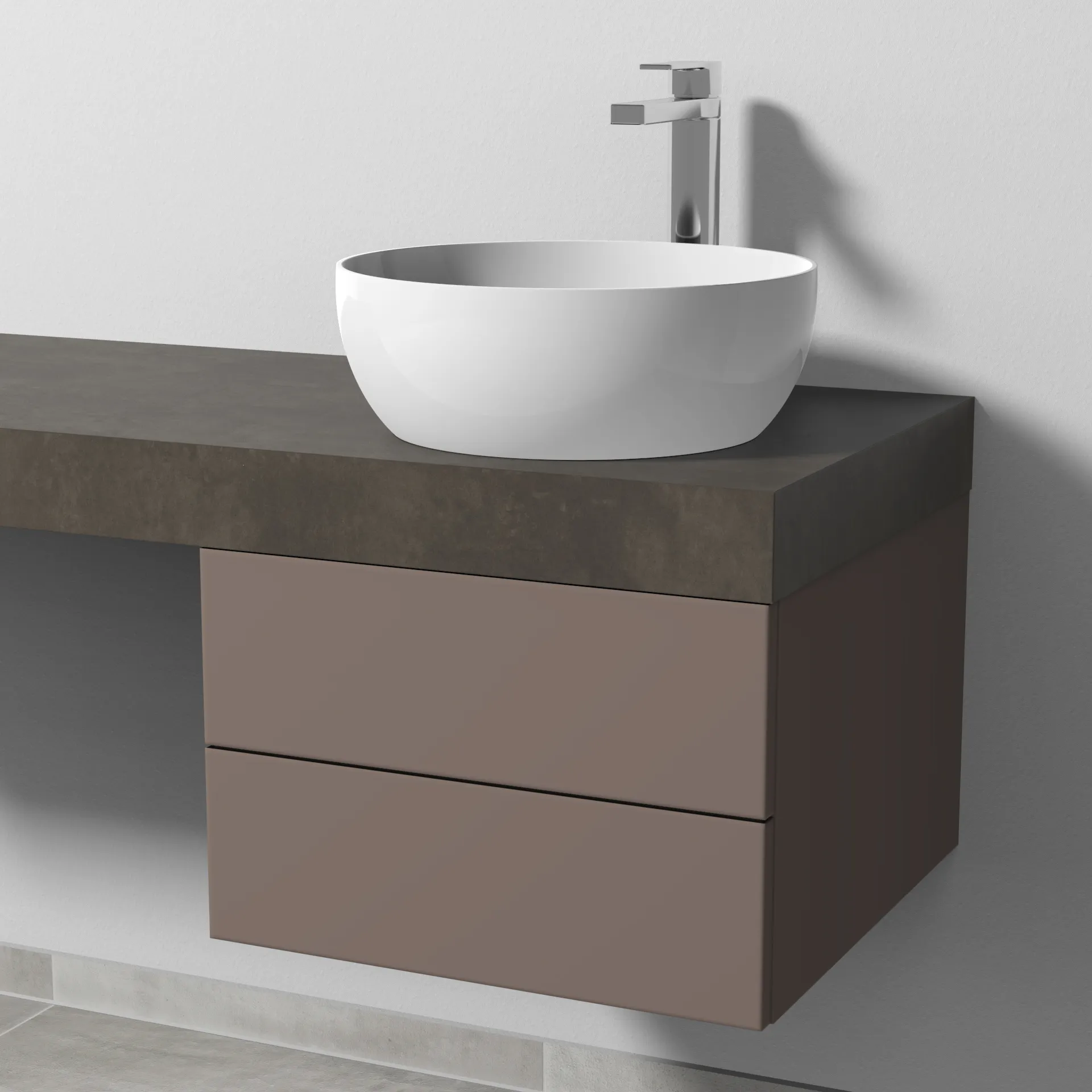 Sanipa Waschtischunterschrank „2morrow“ 500 × 340 × 520 mm in Taupe (matt)