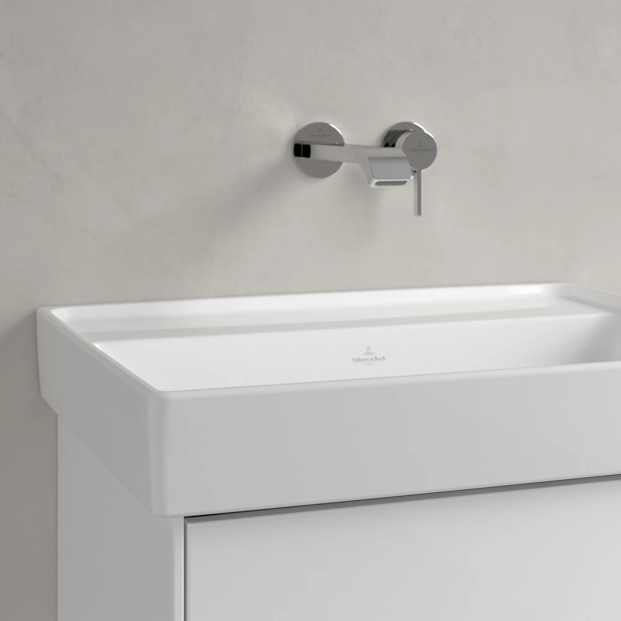 Villeroy & Boch Wandwaschtisch aus TitanCeram „Collaro“ 600 × 470 × 160 mm, ohne Hahnlochbohrung in Weiß Alpin Villeroy & Boch Wandwaschtisch aus TitanCeram „Collaro“ 600 × 470 × 160 mm, ohne Hahnlochbohrung in Weiß Alpin