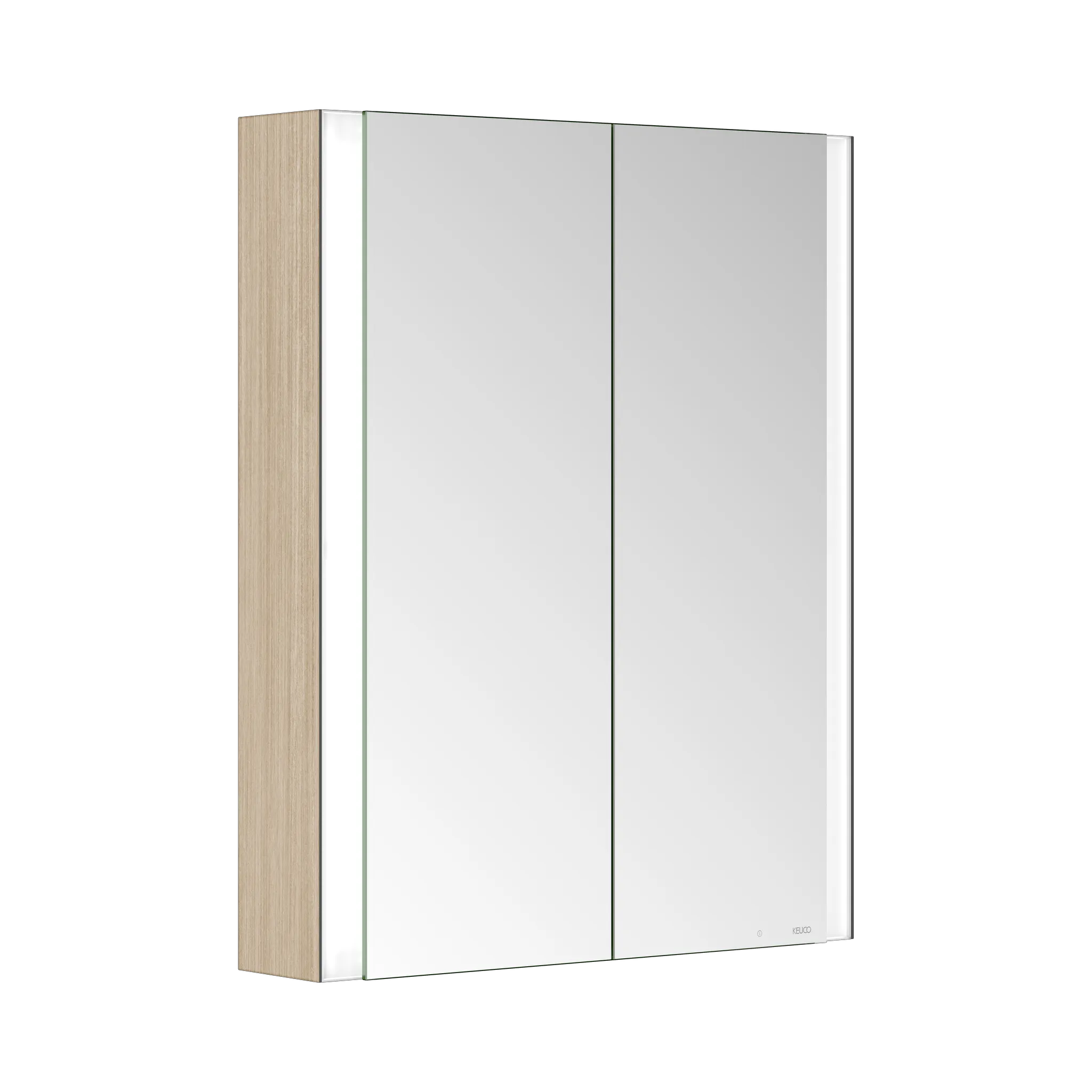 KEUCO SOMARIS Spiegelschrank Wandvorbau 2-türig Eiche hell