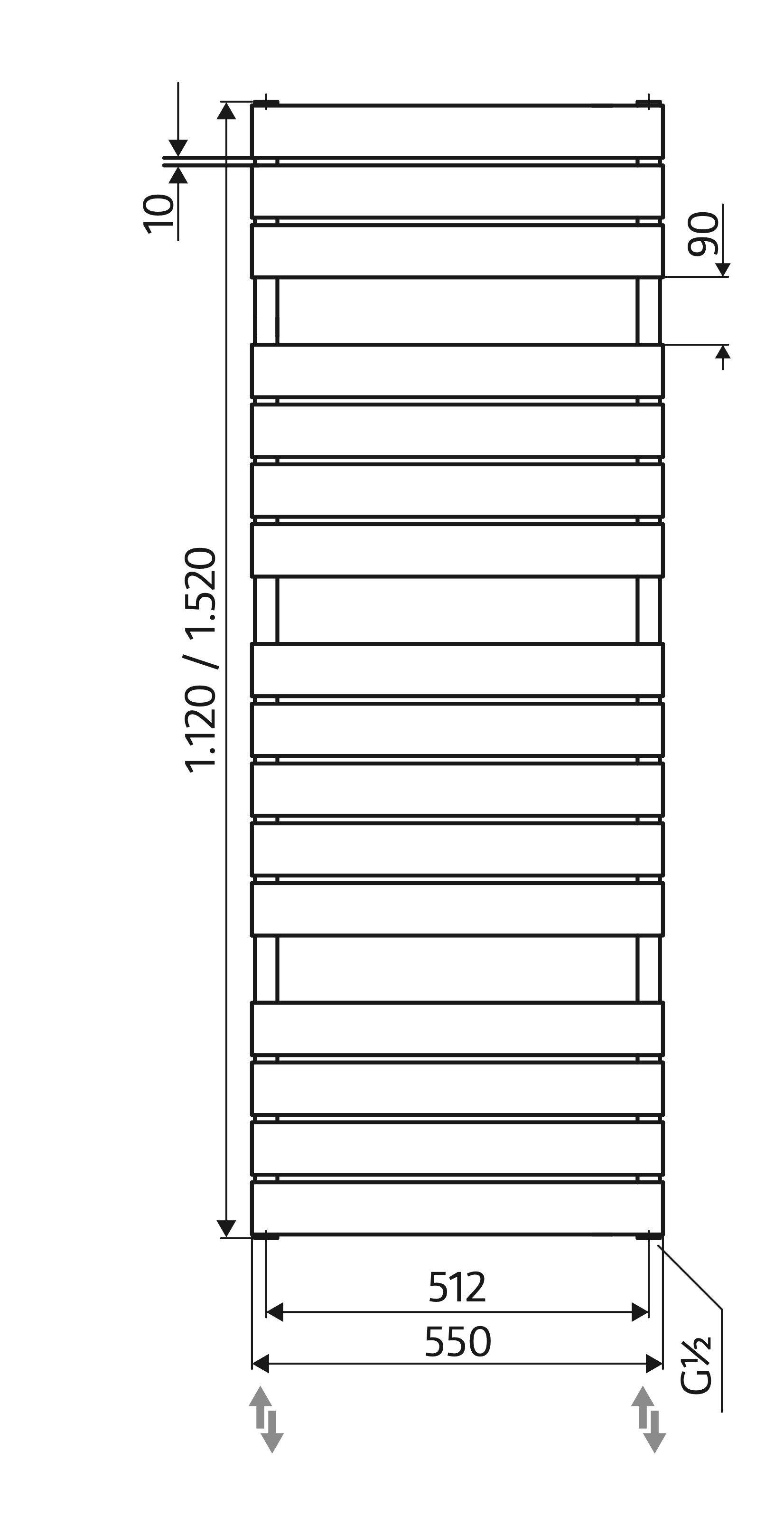 HSK Design-Heizkörper „Lavida“ 55 × 112 cm in Pergamon HSK Design-Heizkörper „Lavida“ 55 × 112 cm in Pergamon
