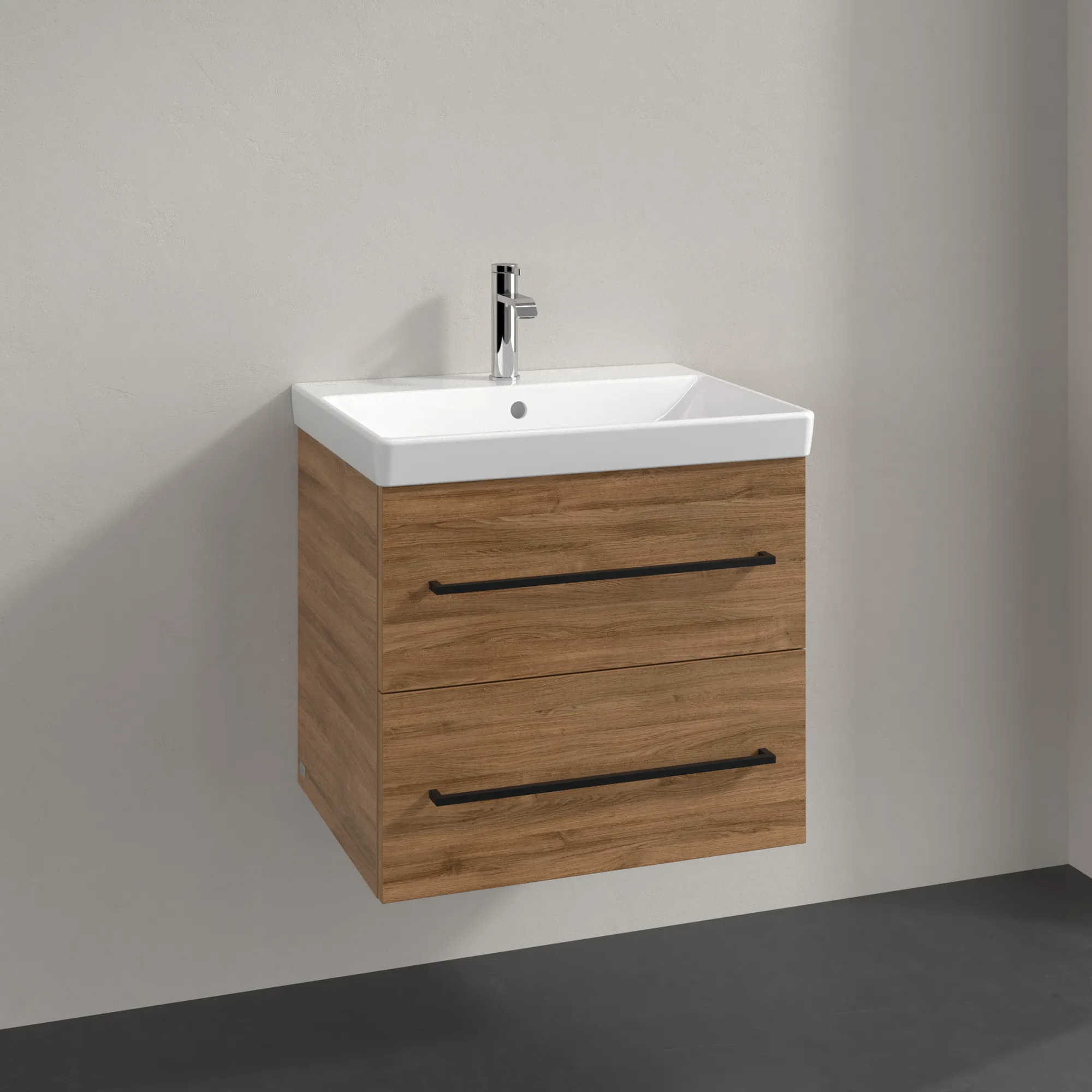 Villeroy & Boch Waschtischunterschrank „Avento“ für Schrankwaschtisch 58 × 51,4 × 45,2 × 45,2 cm Kansas Oak, Soft Closing