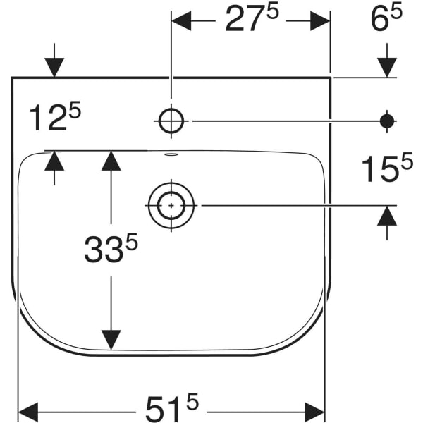 Wandwaschtisch „Smyle“, rechteckig 55 × 48 cm in weiß alpin Wandwaschtisch „Smyle“, rechteckig 55 × 48 cm in weiß alpin